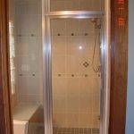 completed custom glass shower door